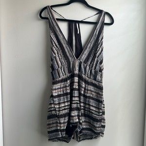 Free People Romper, Size 6, Shorts, Spaghetti Strap, Pockets, ECU, Boho, Brown